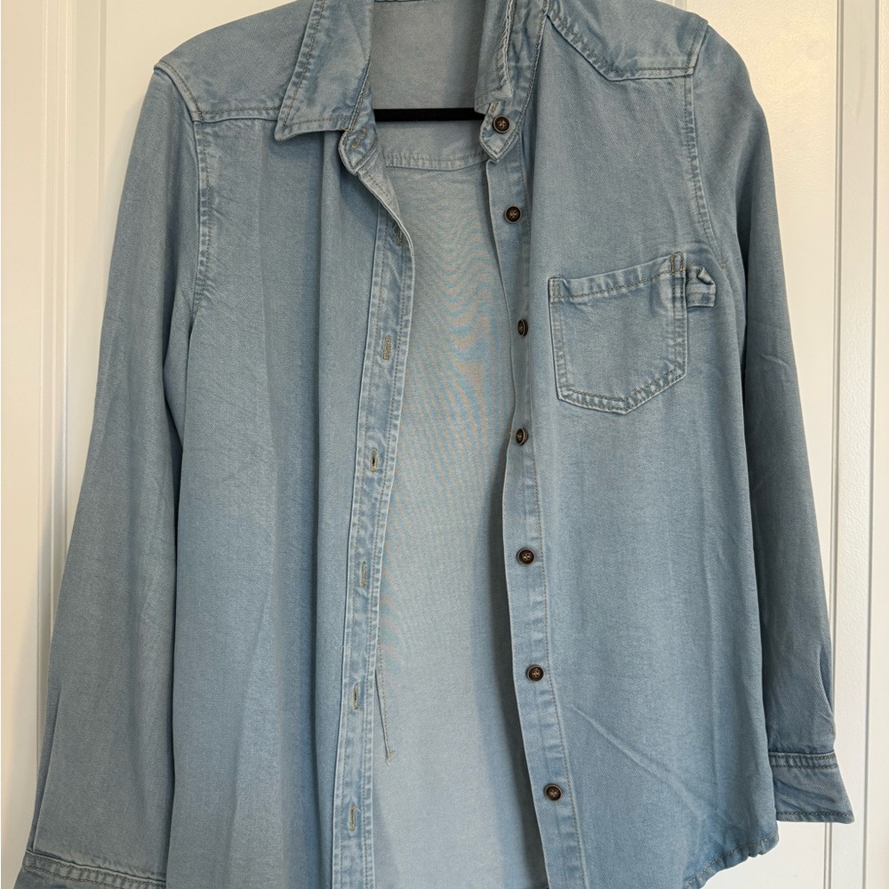 brand new Light Blue Denim Button Down Shirt